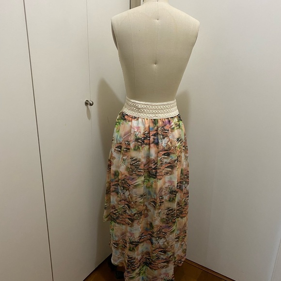 Passport High Low Floral Lined Skirt Multi Colour M - Picture 9 of 10